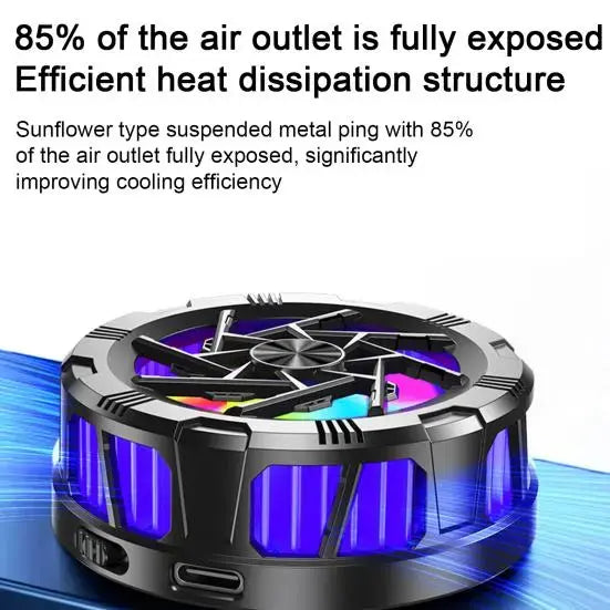 Magnetic Phone Cooler – Semiconductor RGB Cooling Fan for Gaming & Streaming