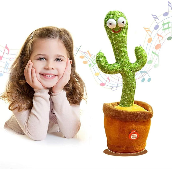 Talking & Dancing Cactus Toy – 120+ Songs, LED Lights, Mimicking Voice